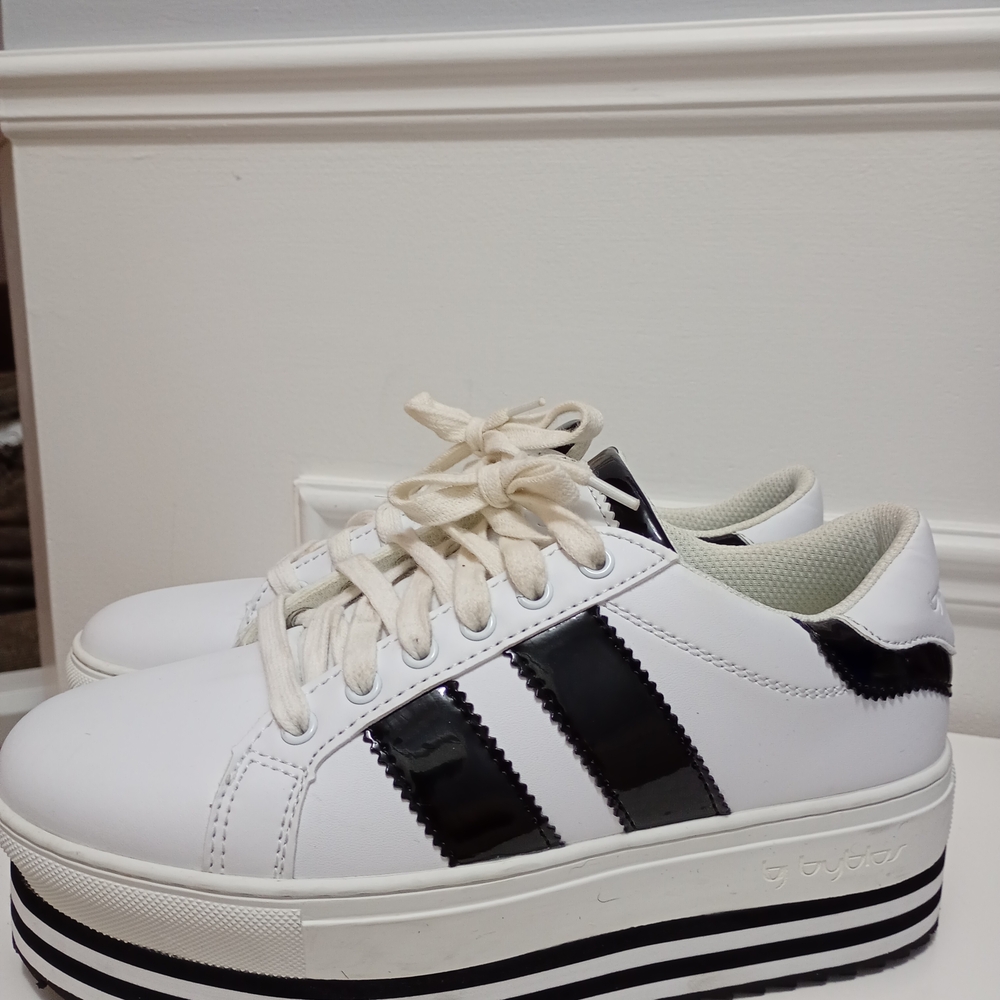 Byblos White Sneakers with Black Accents